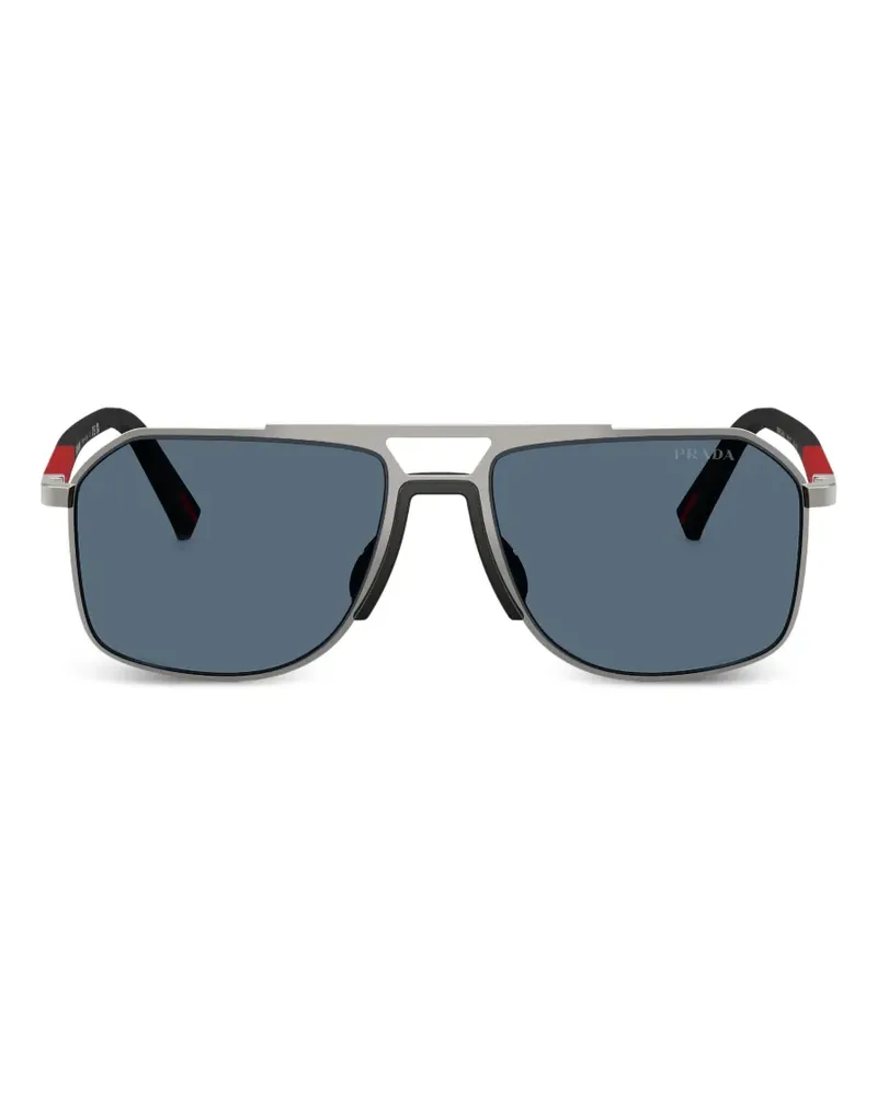 Prada Sonnenbrille mit geometrischem Gestell - Grau Grau