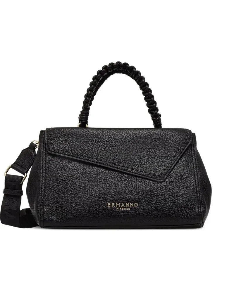 Ermanno Scervino Tote Bag mit Flechtriemen - Schwarz Schwarz