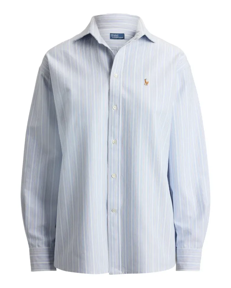 Ralph Lauren Gestreiftes Hemd mit Logo-Stickerei - Blau Blau