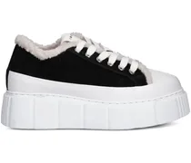 Matilda Curly Fleece-Sneakers mit Plateau - Schwarz