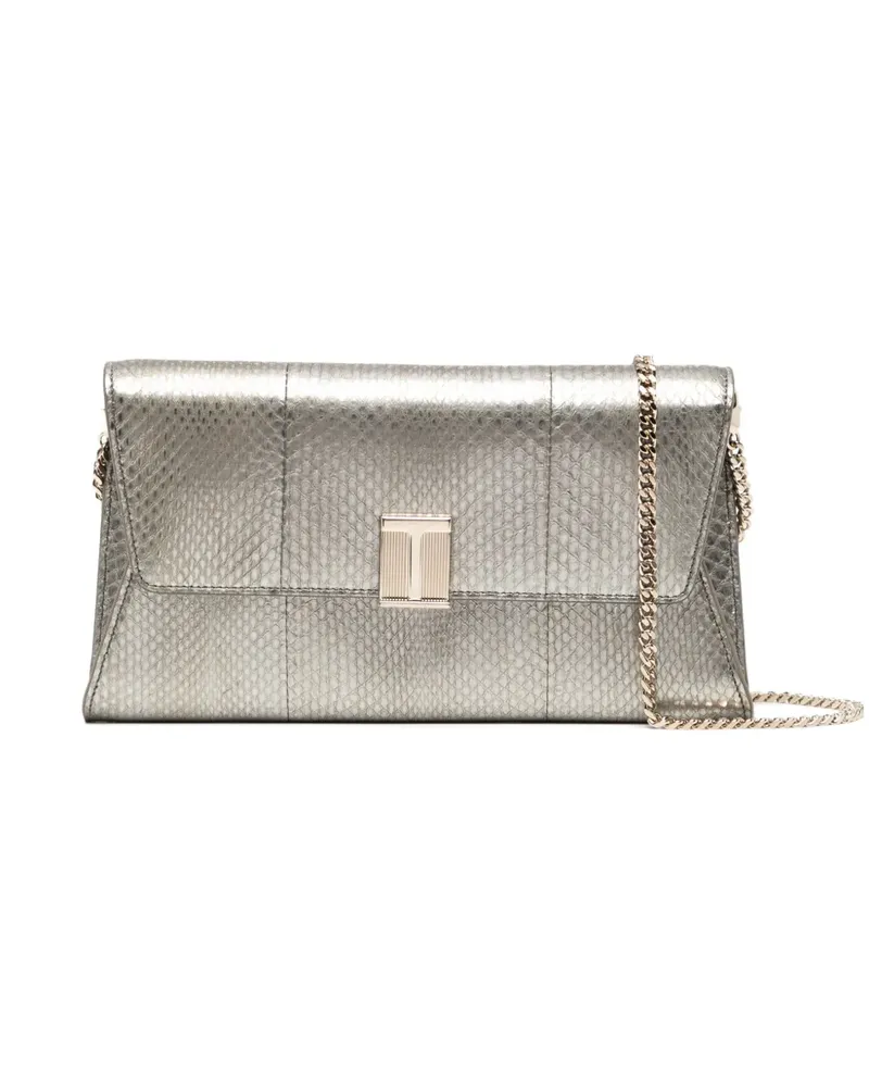 Tom Ford Clutch aus Schlangenleder - 1G049 VINTAGE SILVER 1g049