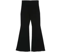 Schlaghose aus geripptem Strick - Schwarz