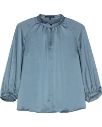 Luisa Cerano Satin Bluse mit rundem Ausschnitt Blau