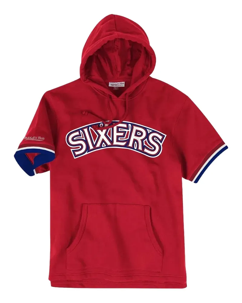 Mitchell & Ness Kurzärmeliger NBA Philadelphia 76ers Hoodie - Rot Rot