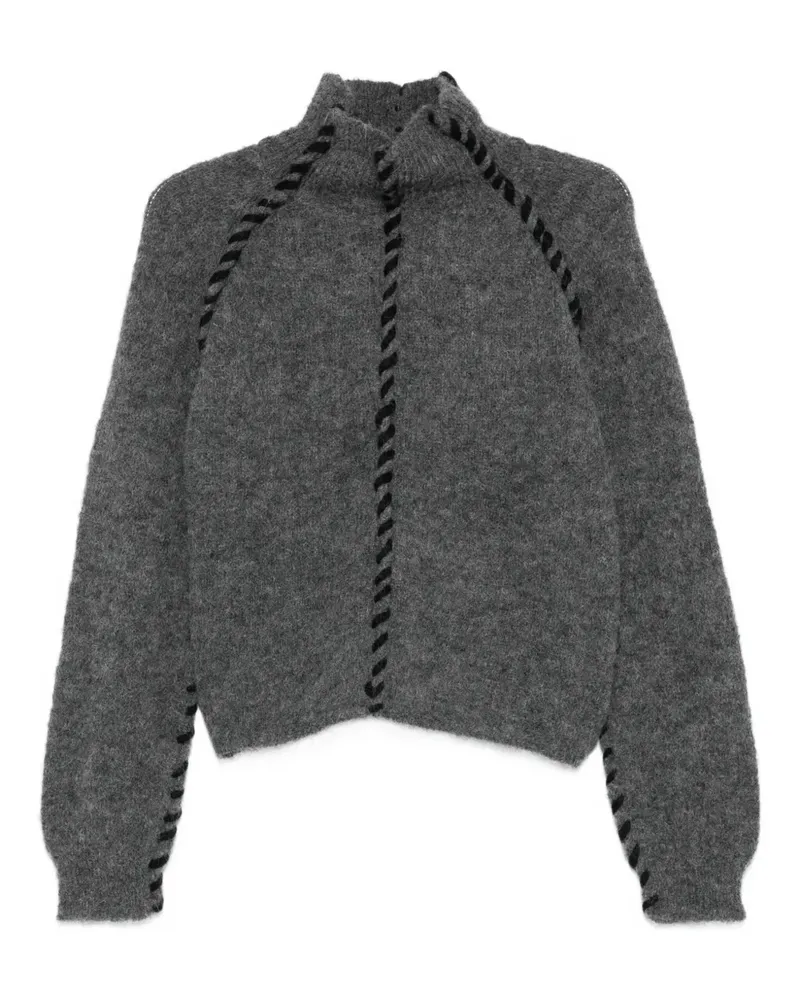 THOM KROM Geflochtener Pullover mit Stehkragen - Grau Grau