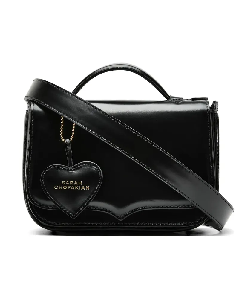 Sarah Chofakian Seoul heart-charm cross body bag - Schwarz Schwarz