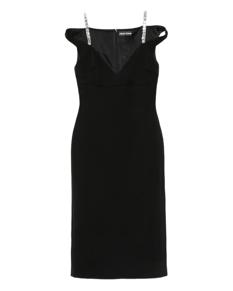 David Koma crystal-embellished midi dress - Schwarz Schwarz