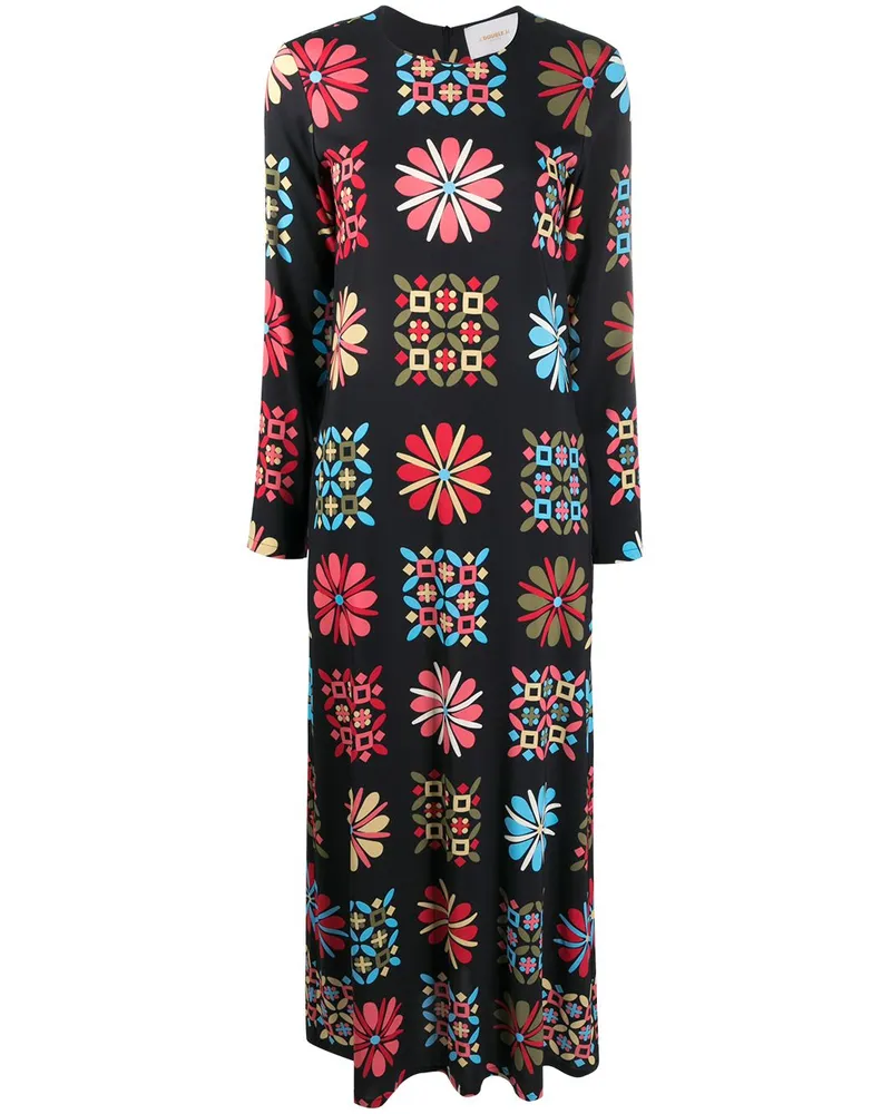 La DoubleJ Midikleid mit Print - Schwarz Schwarz