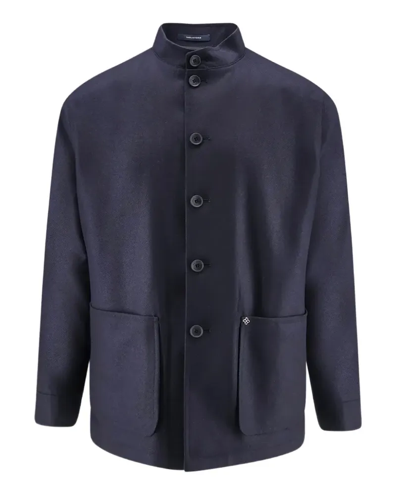 Tagliatore mandarin-collar patch-pocket jacket - Blau Blau
