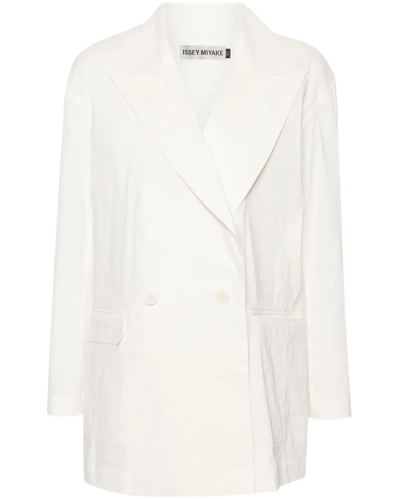 Issey Miyake Doppelreihiger Blazer - Weiß Weiß
