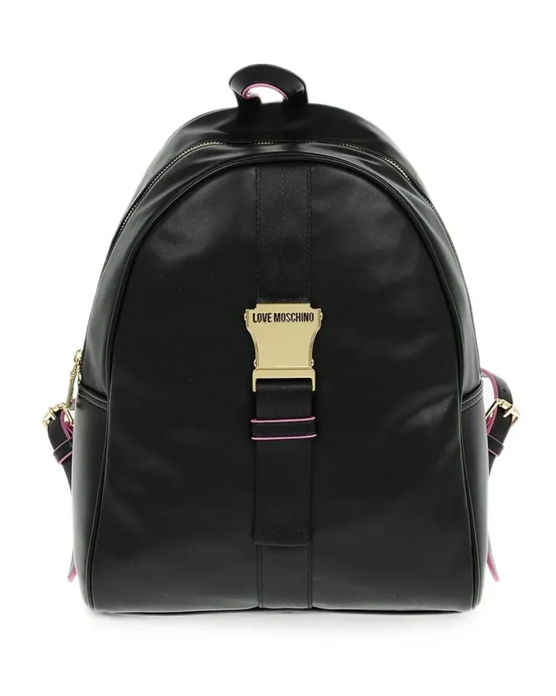 Moschino Love faux-leather buckle-detail backpack - Schwarz Schwarz