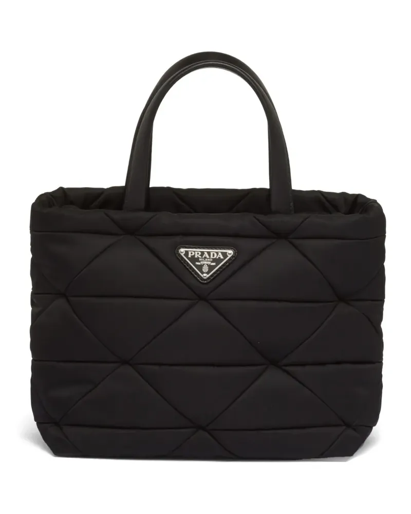 Prada Gepolsterte Handtasche aus Re-Nylon - Schwarz Schwarz