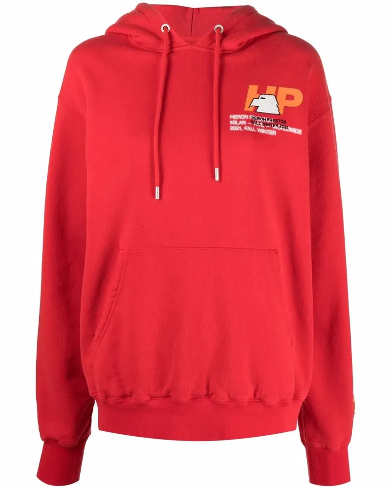 Heron Preston Hoodie mit Logo-Print - Rot Rot