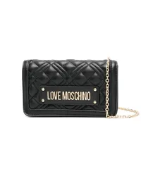 Moschino Clutch mit Logo-Schild Schwarz