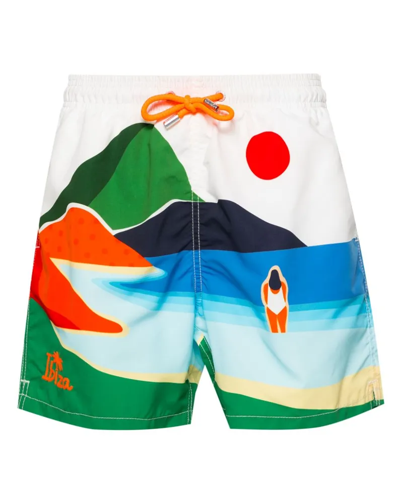 MC2 Saint Barth Gustavia Placed Badeshorts Weiß