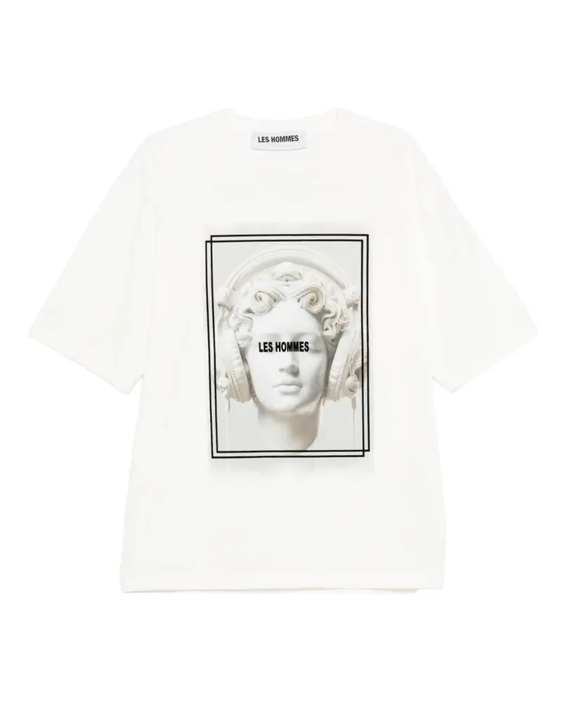 Les Hommes graphic-print T-shirt - Weiß Weiß