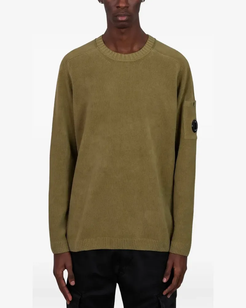 C.P. Company crew-neck sleeve-detail sweater - Grün Grün