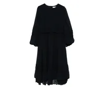 Seidenkleid mit langen Ärmeln - Blau