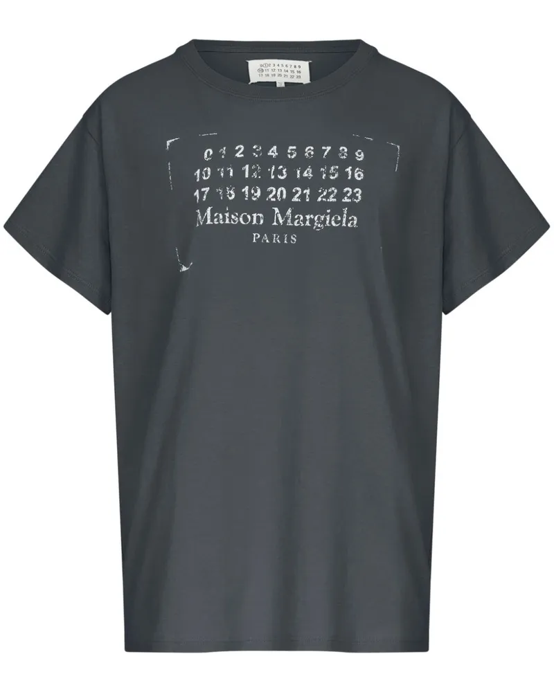 Maison Margiela T-Shirt mit Logo-Print - Grau Grau