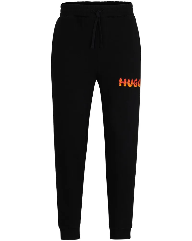 HUGO BOSS Halbhohe Straight-Leg-Jogginghose - Schwarz Schwarz