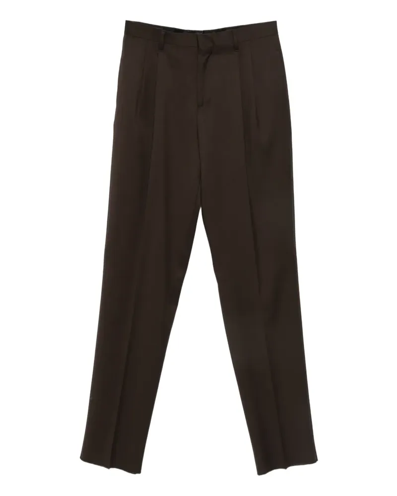 LARDINI Straight-Leg-Hose mit Falten - Braun Braun