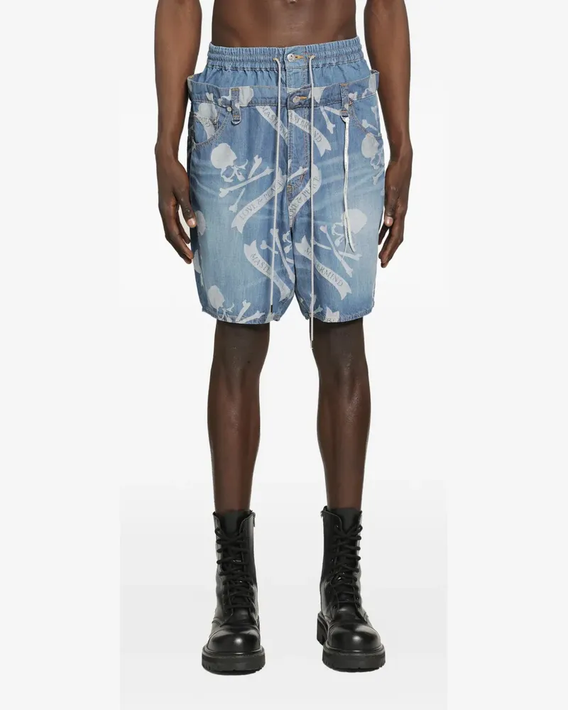 Mastermind World Aloha denim shorts - Blau Blau
