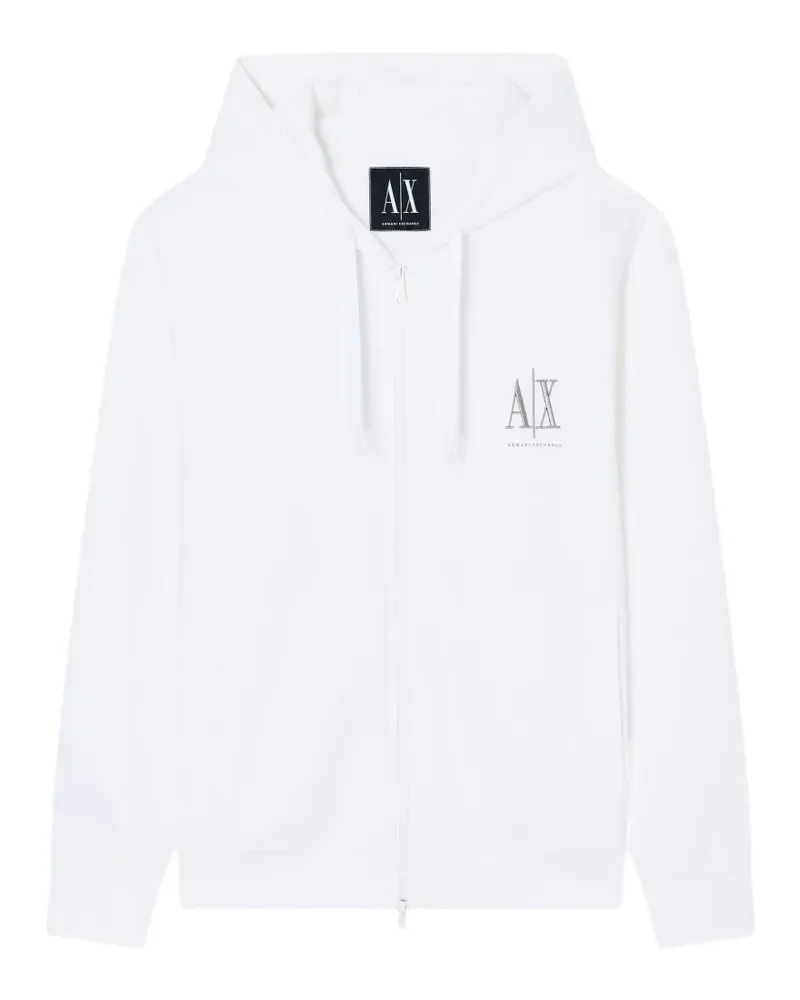 Armani Exchange Kapuzenjacke mit Logo-Print - Weiß Weiß
