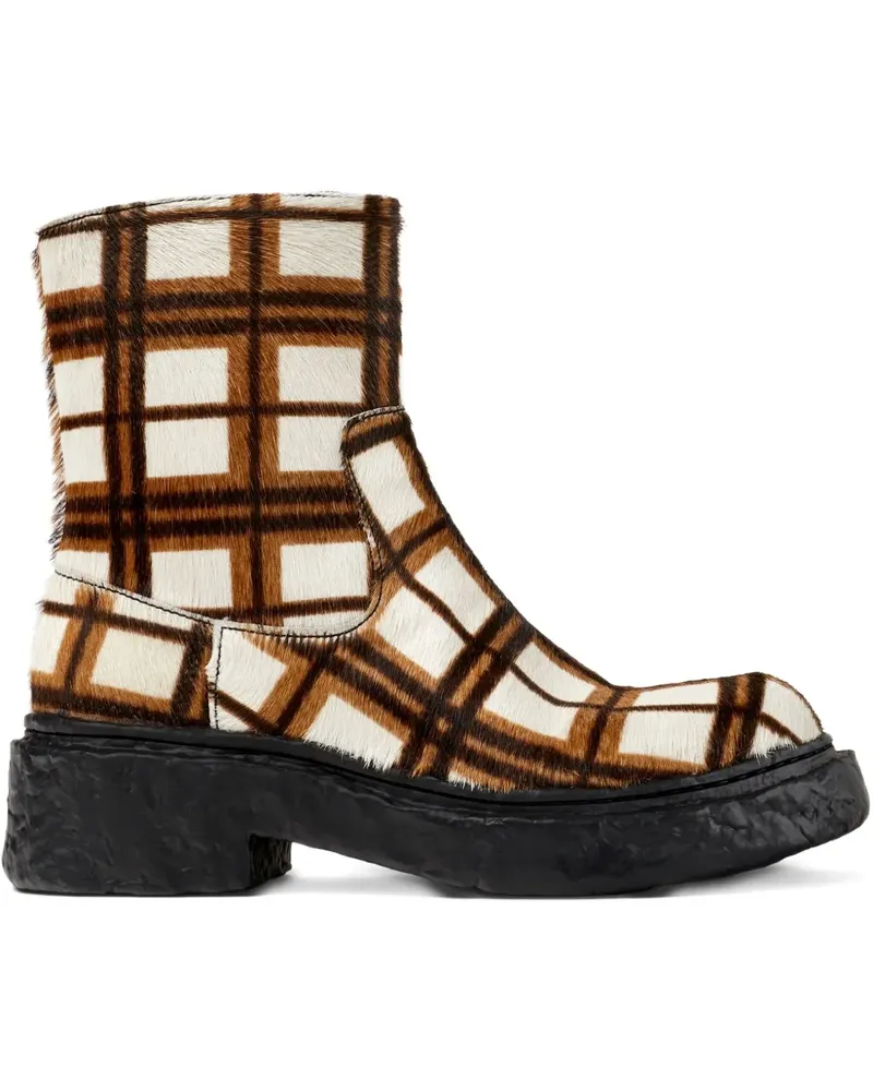 Camper Karierte Vamonos Stiefel - Weiß Weiß