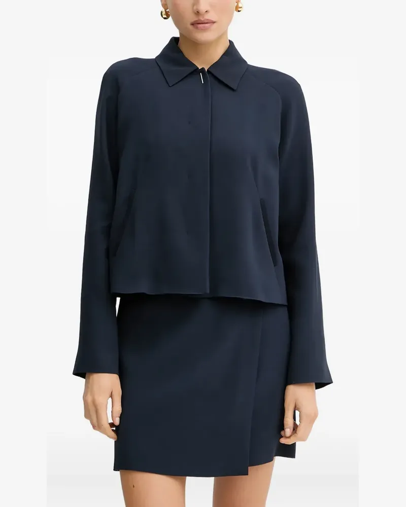 HUGO BOSS Raglanoberteil mit Kragen - Blau Blau