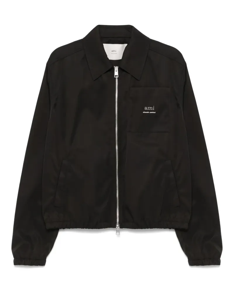 AMI Paris Bomberjacke mit Logo - Schwarz Schwarz
