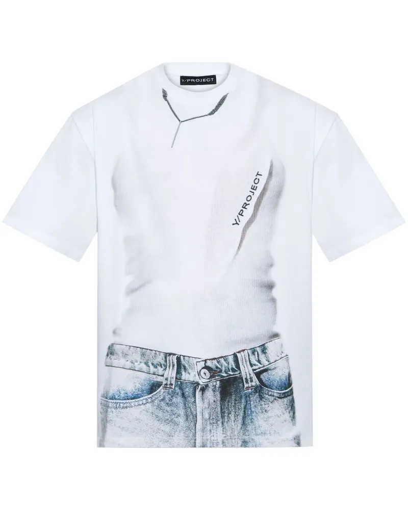 Y/PROJECT T-Shirt mit grafischem Print - Weiß Weiß