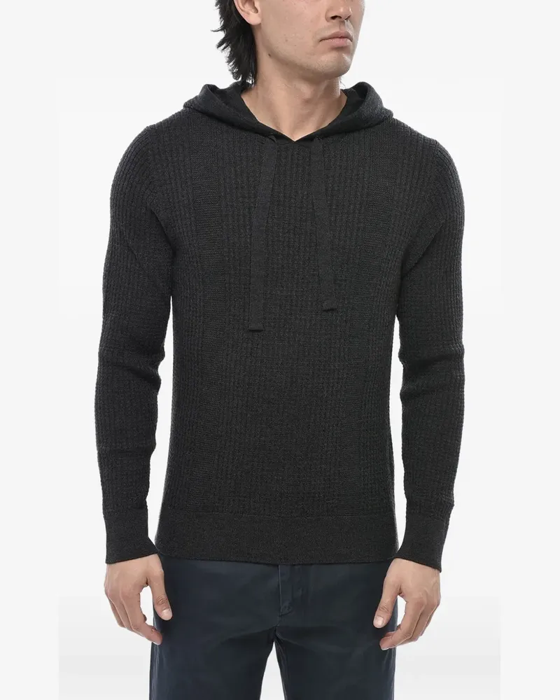 Paolo Pecora Milano Gerippter Hoodie - Grau Grau