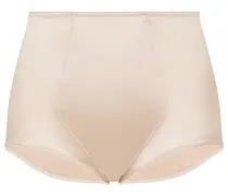 Satinslip mit hohem Bund - Nude