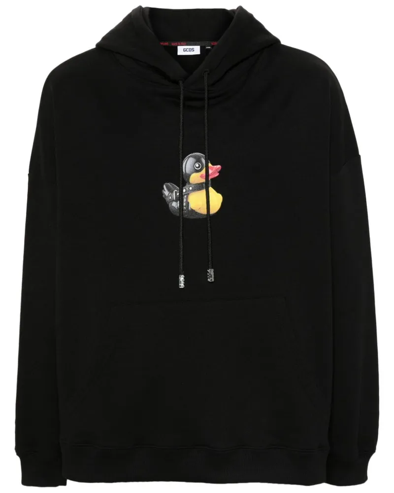 GCDS Hoodie mit Enten-Print - Schwarz Schwarz