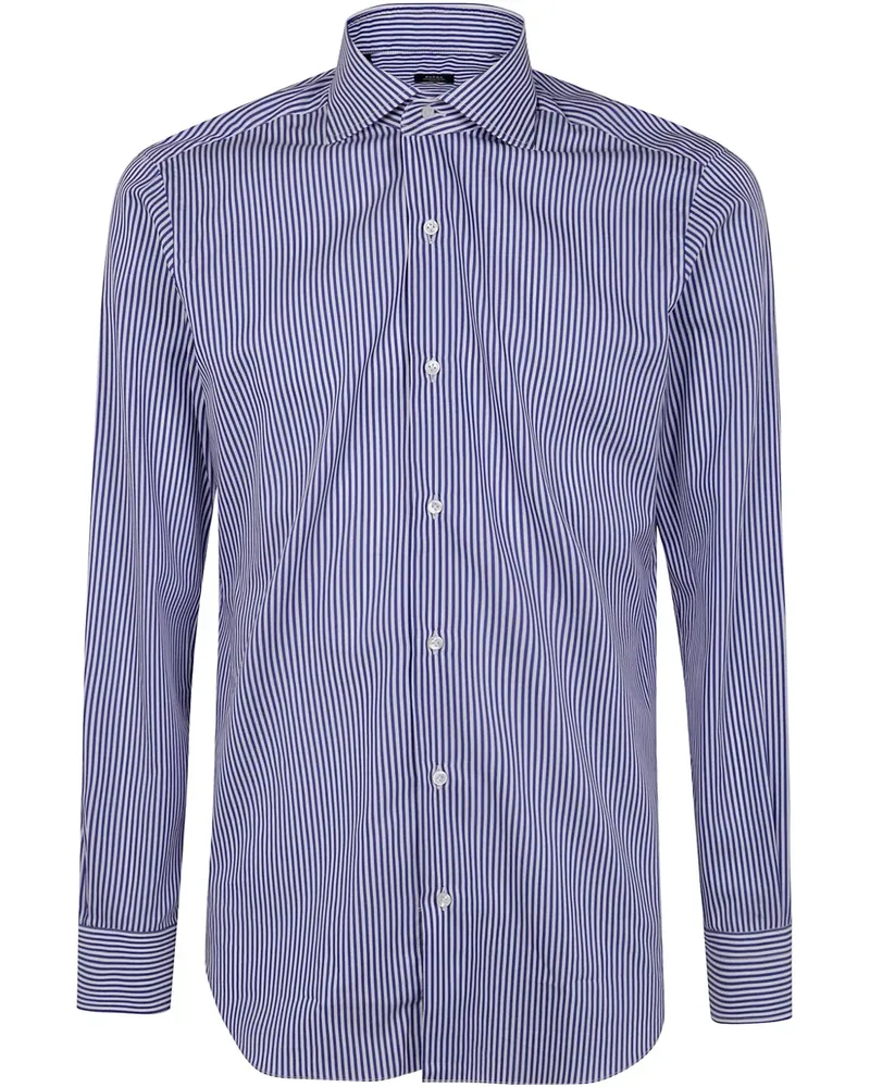BARBA Gestreiftes Hemd - Blau Blau