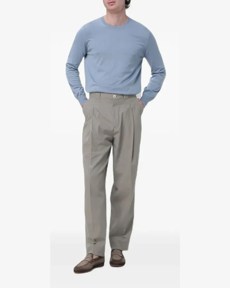 Brunello Cucinelli crew-neck cotton sweater - Blau Blau