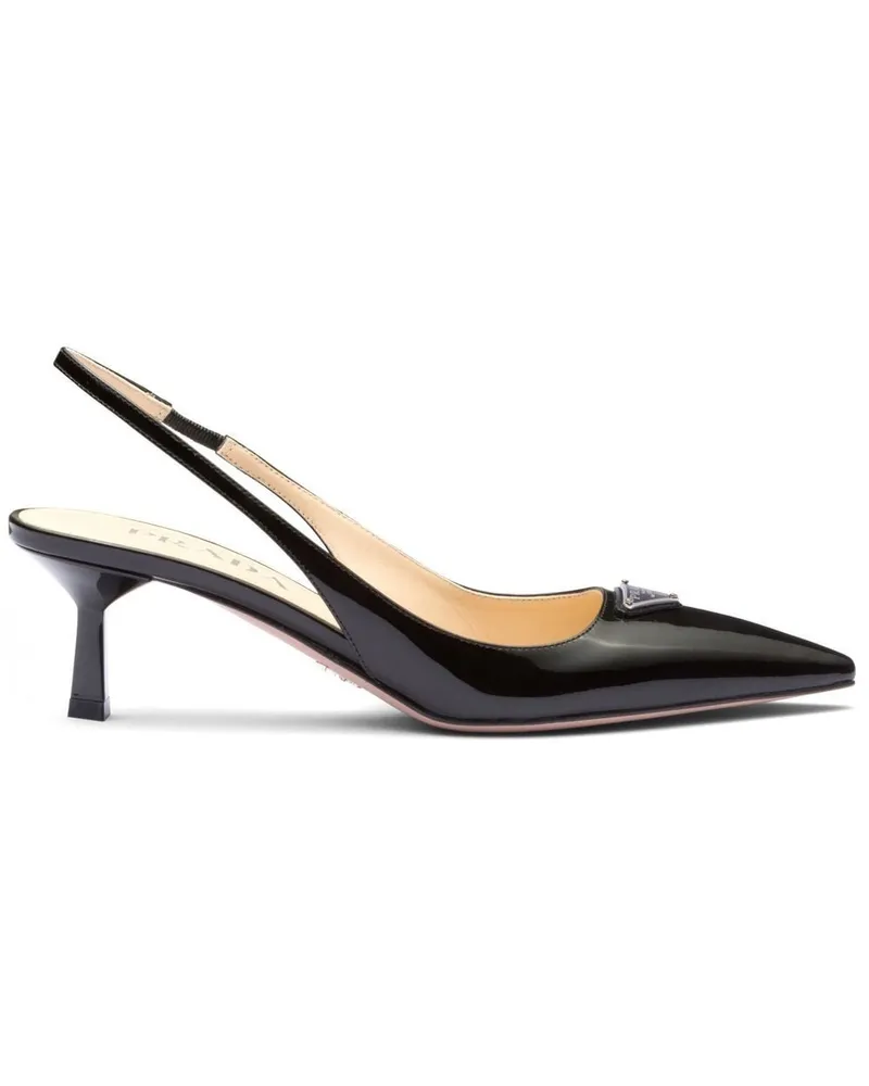 Prada Slingback-Pumps mit Logo Schwarz