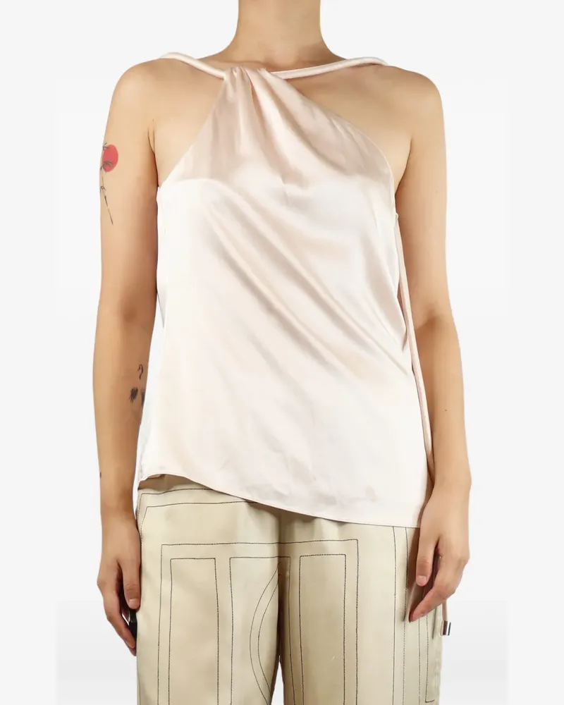 ET OCHS one-shoulder neck-tie top - Nude Nude