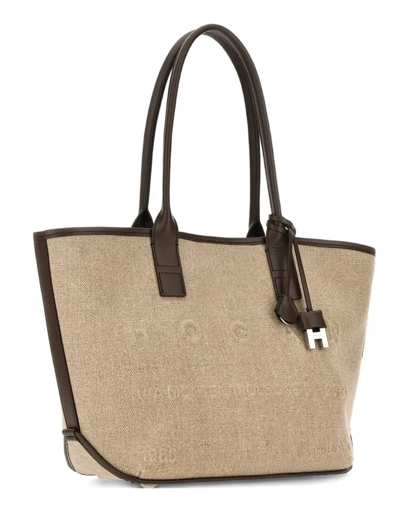 Hogan top handle charm tote bag - Nude Nude