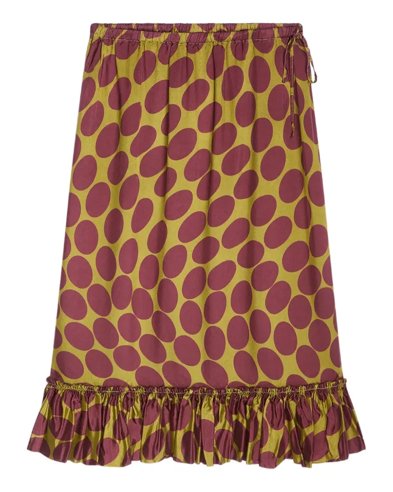 Dries van Noten Gerüschter Rock mit Print - Braun Braun