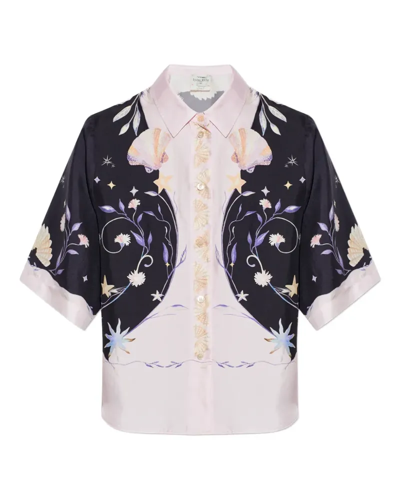 forte_forte Deliverance-print short-sleeve shirt - Schwarz Schwarz