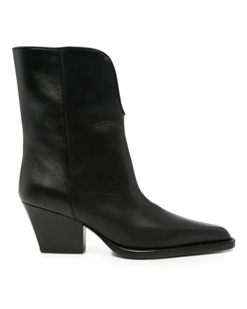 Paris Texas pointed-toe leather ankle boots - Schwarz Schwarz