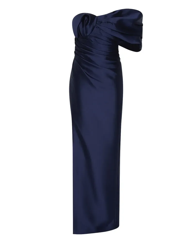 Rachel Gilbert Gerafftes Marlo Abendkleid - Blau Blau