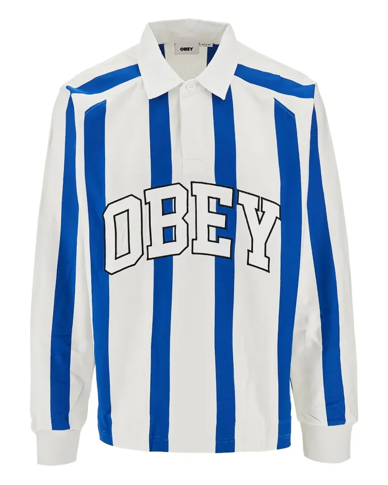 Obey striped logo-detail polo shirt - Weiß Weiß