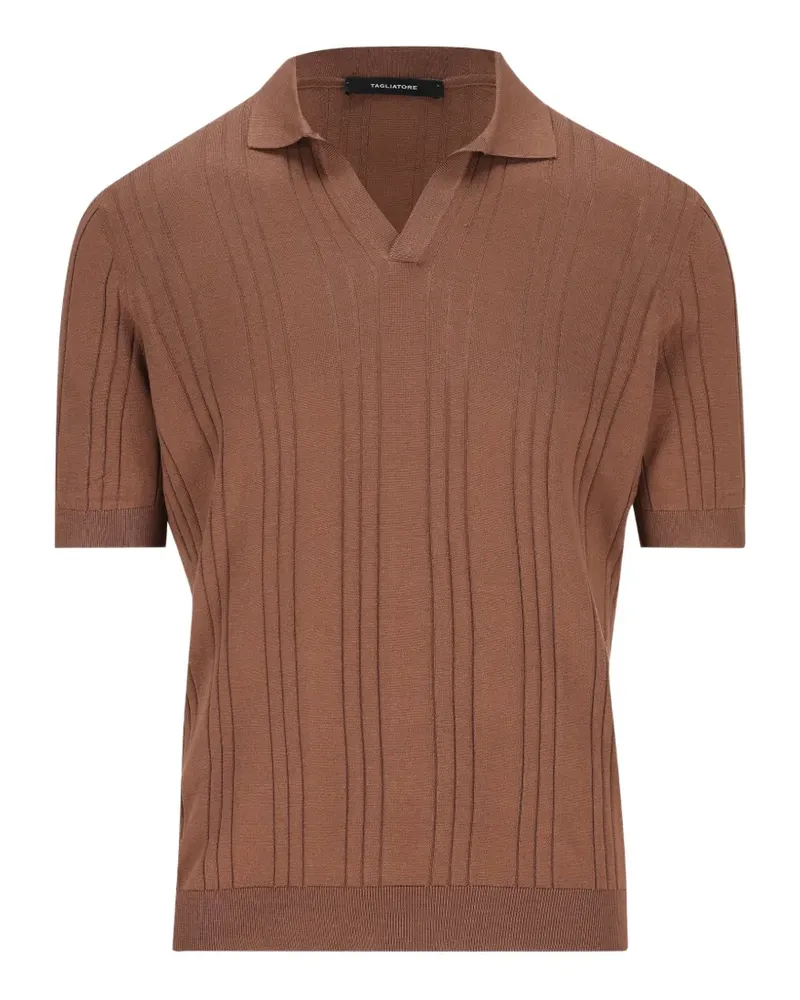 Tagliatore T-Shirt mit V-Ausschnitt - Braun Braun