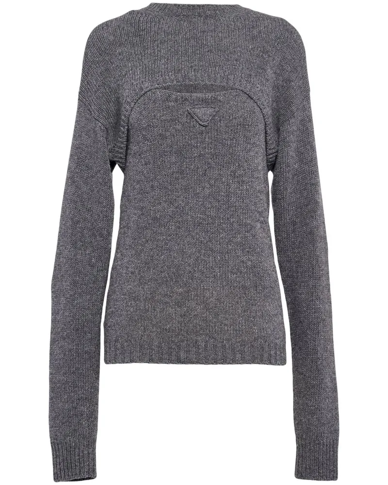 Prada Pullover im Layering-Look - Grau Grau