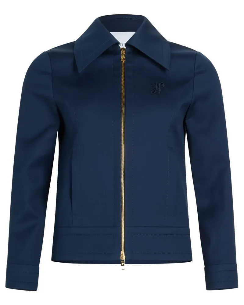 Patou Cropped-Twill-Jacke mit Reißverschluss - Blau Blau