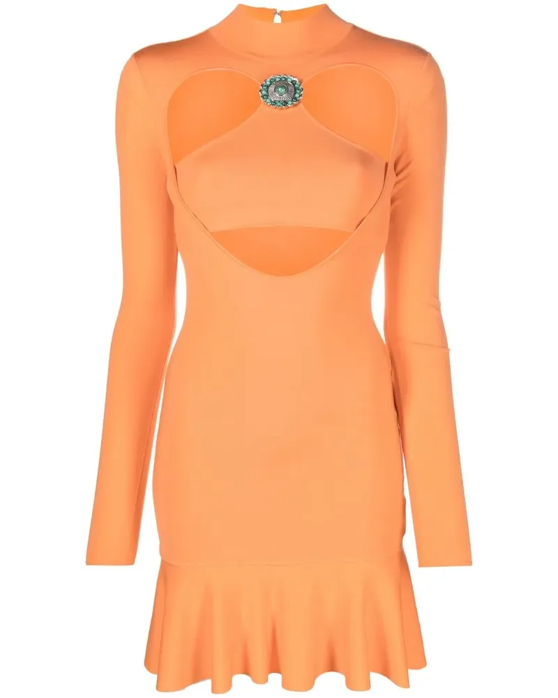 Roberto Cavalli Minikleid mit Cut-Outs - Orange Orange