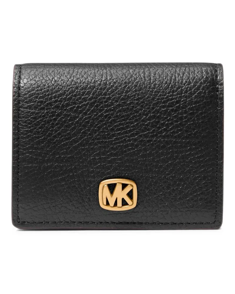 Michael Kors logo-plaque pebbled leather wallet - Schwarz Schwarz