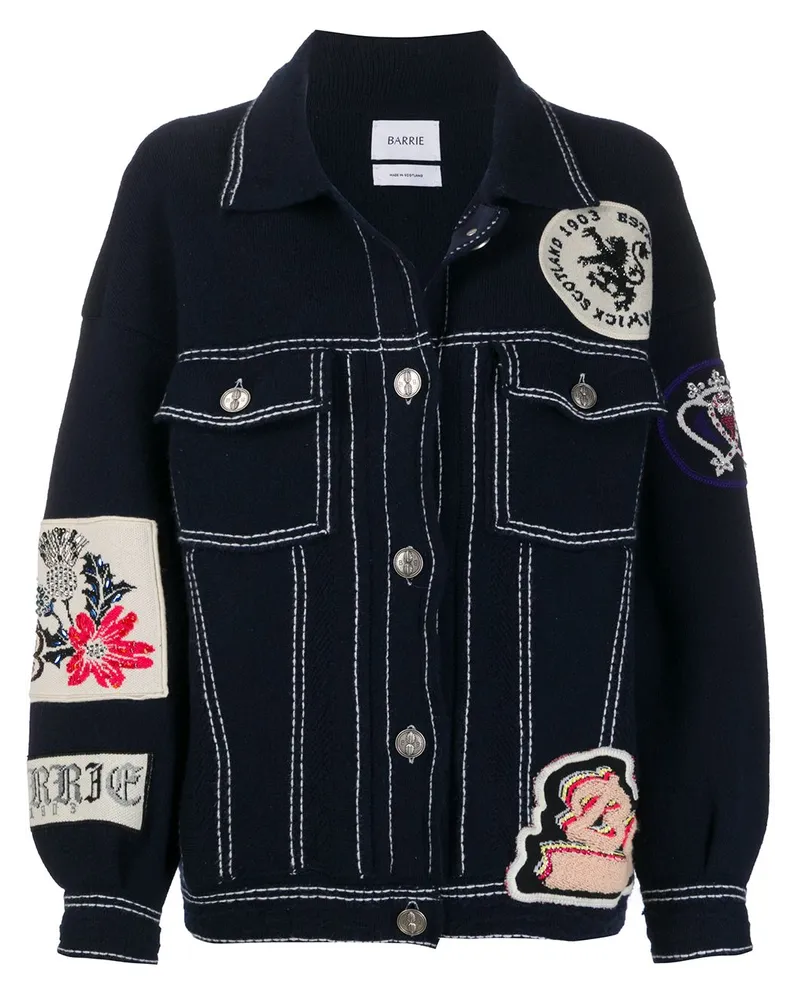 Barrie Cardigan mit Patches - Blau Blau